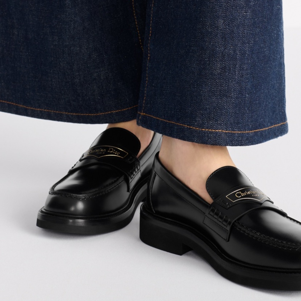 Christian Dior authentic black leather loafers women